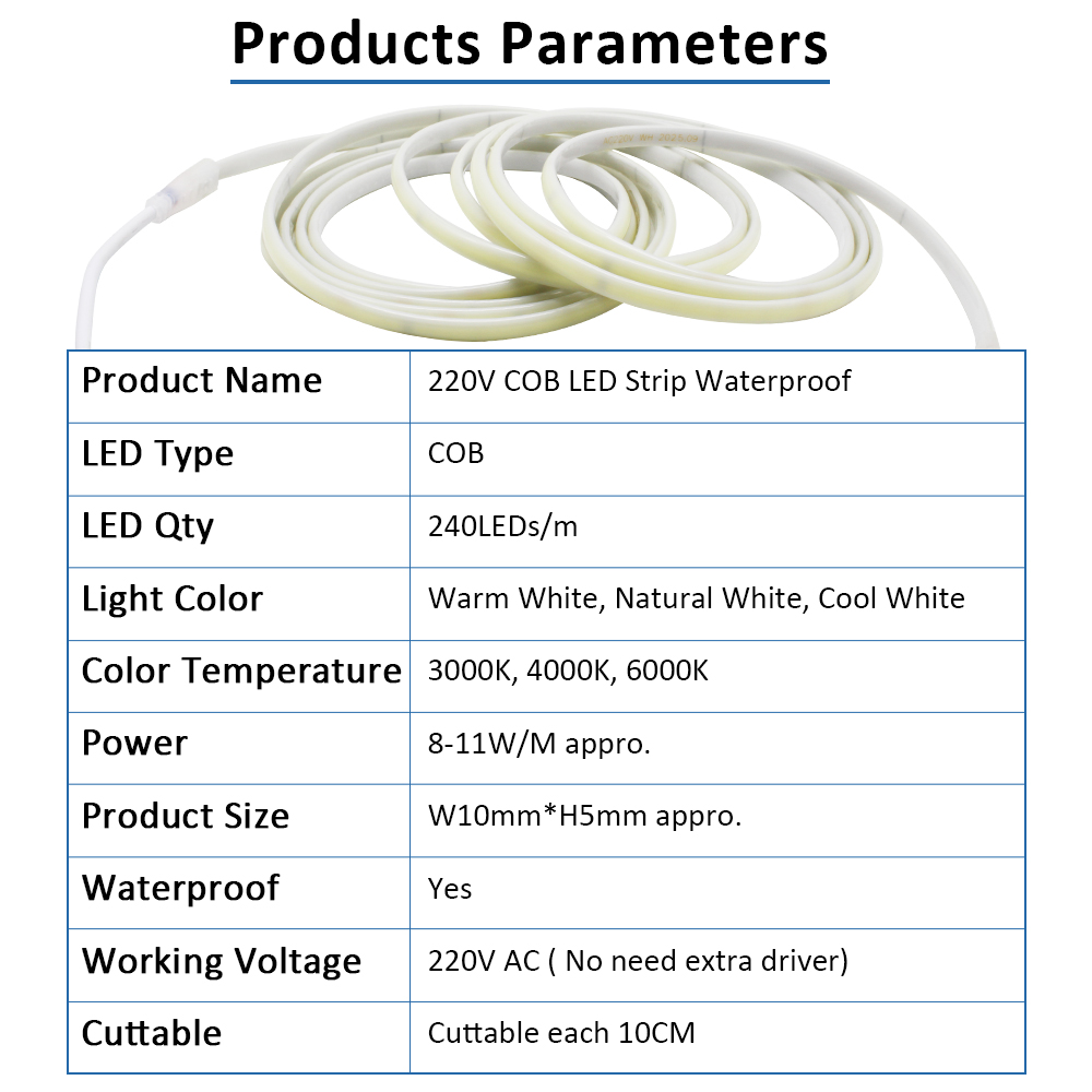 220V IP67 Waterproof COB Led S - Outdoor Lighting Extension Cord 评论和价格