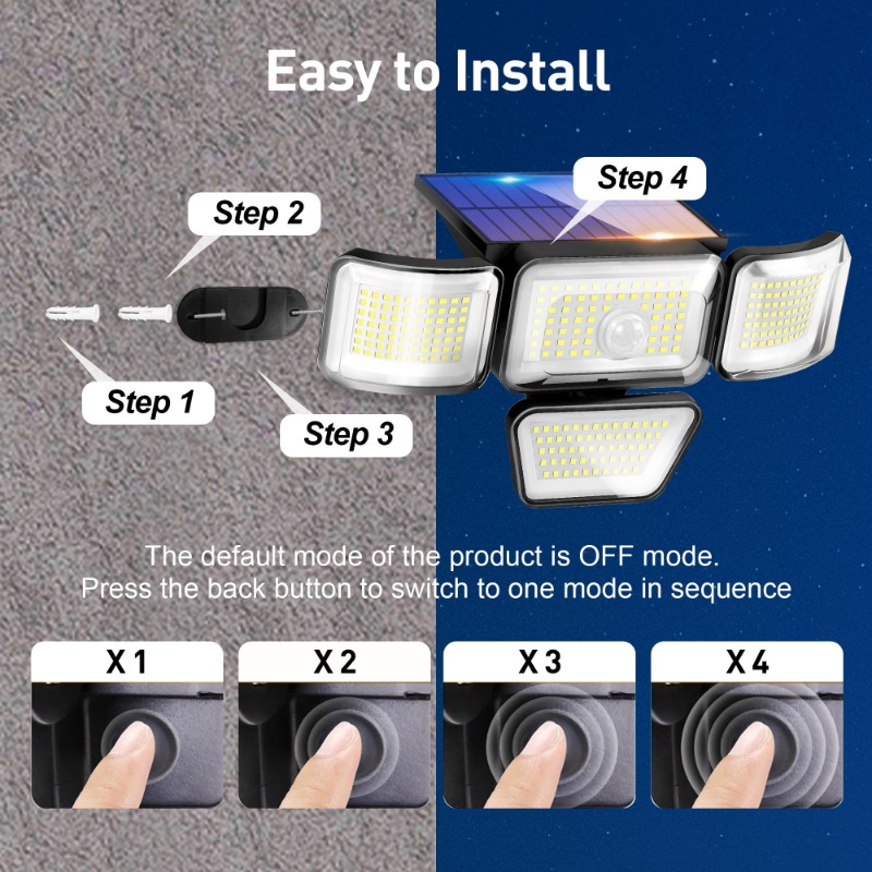 Solar Outdoor Light with 278 L - Outdoor Lighting For Your Yard 评论和价格