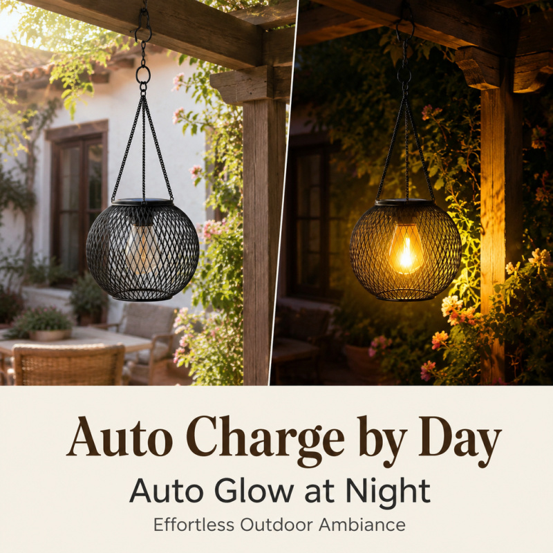 Solar Powered LED Hanging Floo - Outdoor Lighting For Gazebo 评论和价格