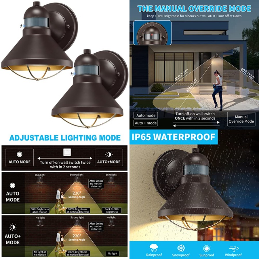 2 Pack Motion Sensor Outdoor L - Outdoor Lighting Wall 评论和价格
