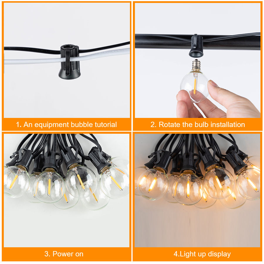 G40 LED Outdoor String Ball Li - Outdoor Lighting For Gazebo 评论和价格