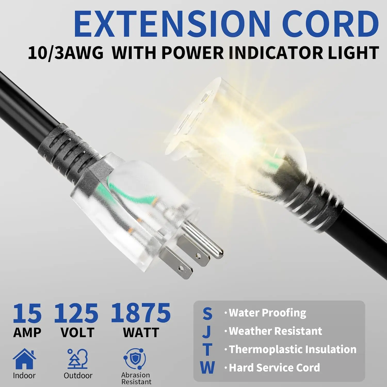 100ft Outdoor/Indoor Extension - Outdoor Lighting Extension Cord 评论和价格