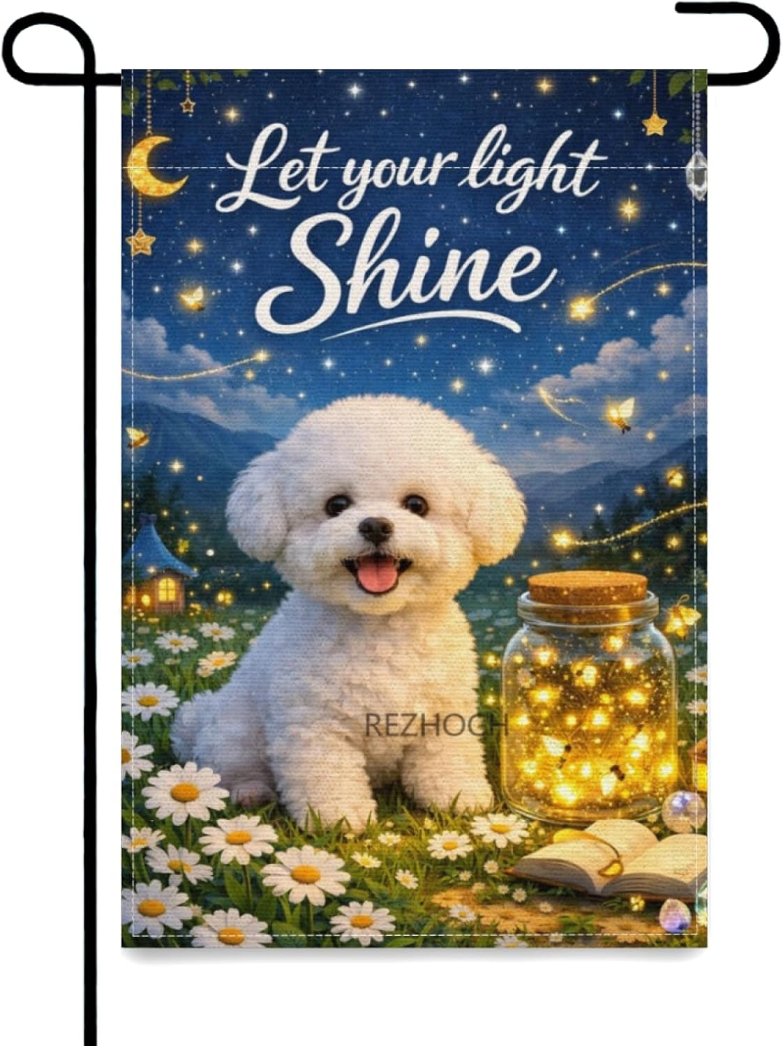 Funny Bichon Frise Garden Flag - Outdoor Lighting For Your Yard 评论和价格