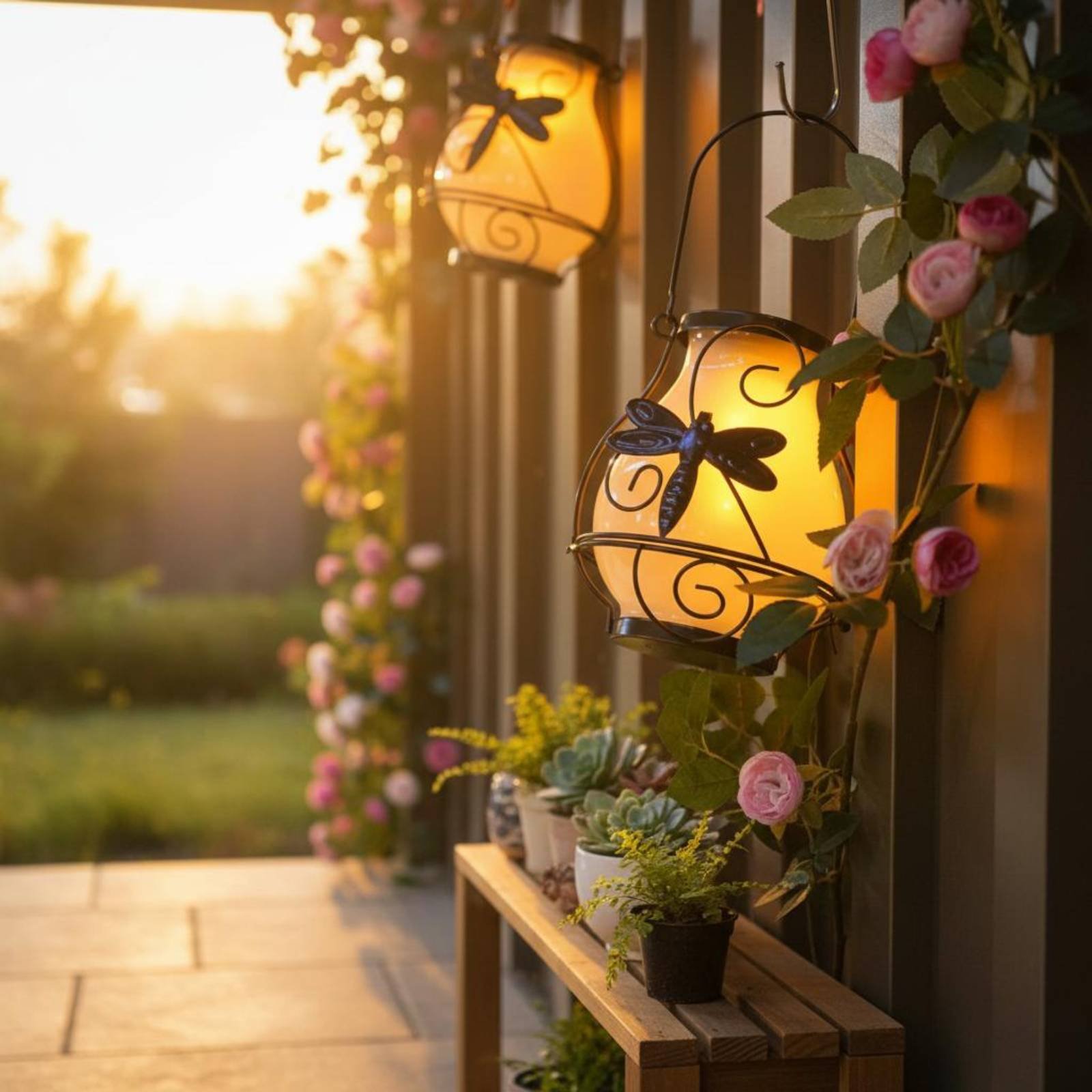 Solar Butterfly Lantern Waterp - Outdoor Lighting Wall 评论和价格