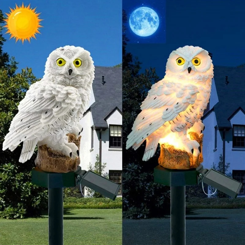 Solar Owl Statue Garden Light  - Outdoor Lighting For Gazebo 评论和价格