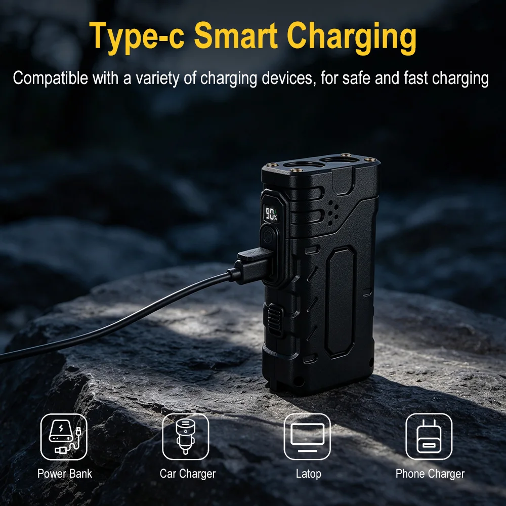 BORUIiT Hand Crank EDC LED Fla - Outdoor Lighting Junction Box 评论和价格