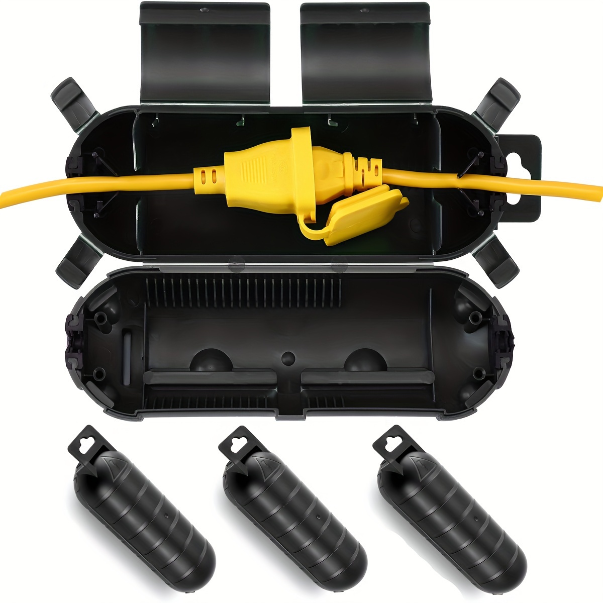 1/3pcs Waterproof Black Extens - Outdoor Lighting Extension Cord 评论和价格